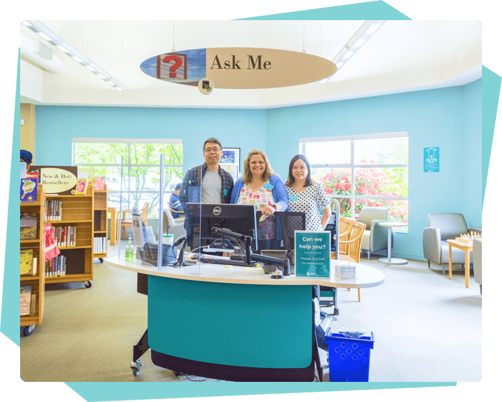 Group of librarians at the Ask Me desk