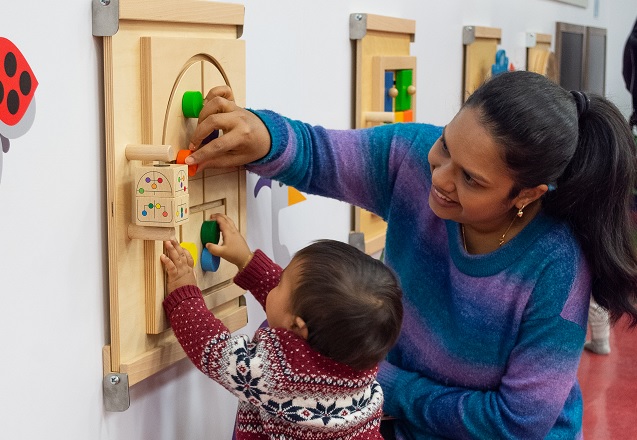 Kids playing in Early Literacy Corner